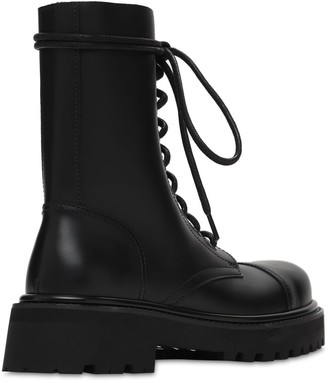 Vetements Lace-up Leather Military Boots