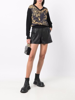 Versace Jeans Couture Baroque-print panelled jumper