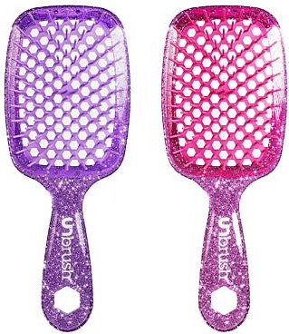 FHI Heat 2pc Amethyst & Rose Quartz UNBrush Detangling Brush Set