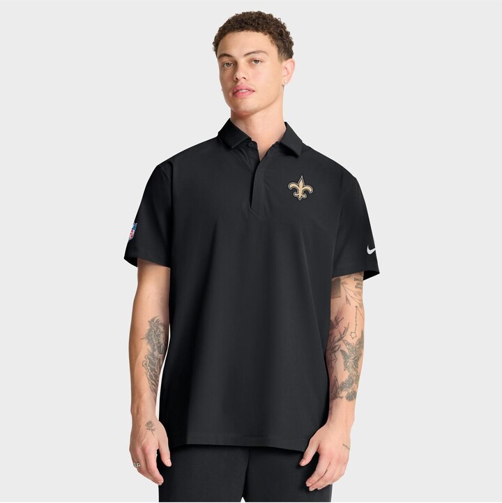 Nike Men's Black New Orleans Saints Sideline City Pride Woven Performance Polo Shirt