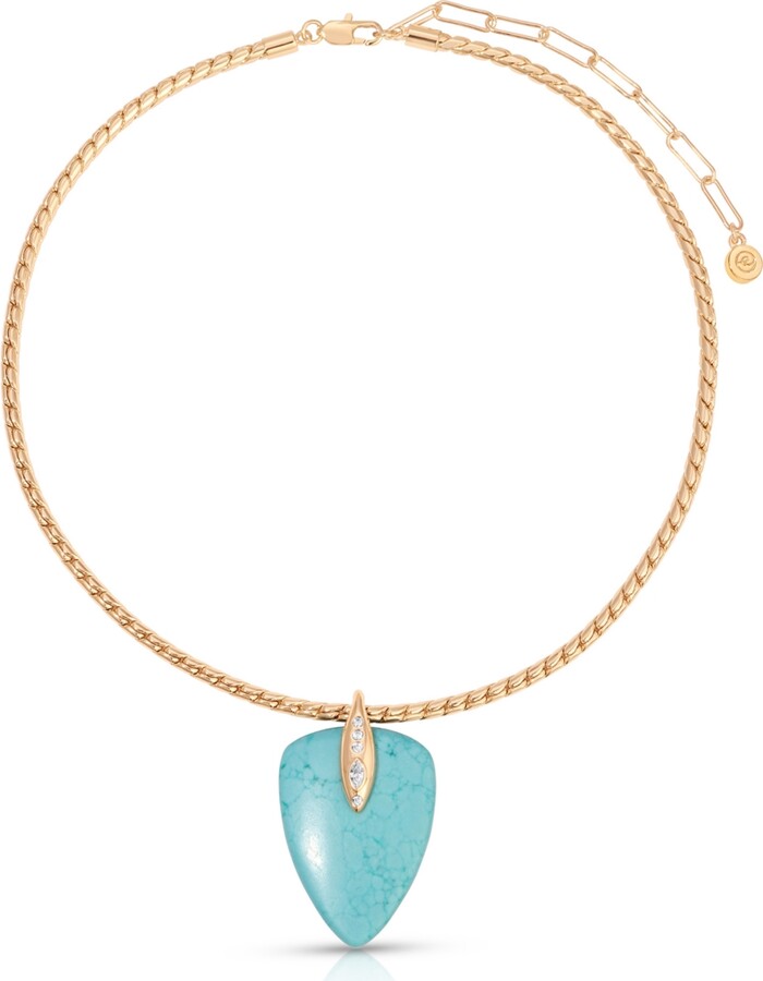 Ettika Turquoise Solstice Pendant Choker Necklace