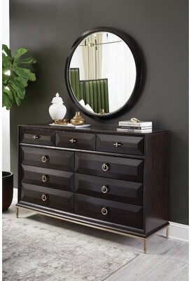 Etta Avenue Bastian 9 Drawer 66 W, Wayfair Black Dresser With Mirror