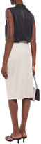 Thumbnail for your product : Each X Other Belted Faux Suede Midi Skirt