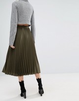 Thumbnail for your product : ASOS Button Through Pleated Midi Skirt