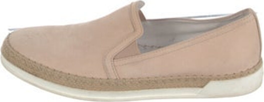 Tod's Suede Slip-On Espadrille Sneakers Neutrals Round-Toes