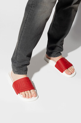 Diesel 'Sa-Mayemi' Slides With Logo Men's Red - ShopStyle Shoes