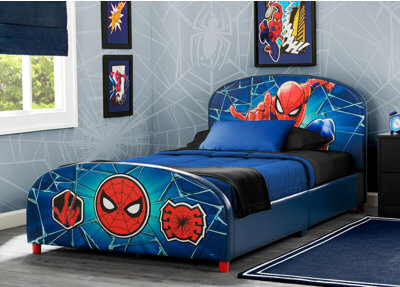 Delta Children Twin Solid Wood Upholstered Standard Bed