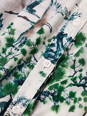 Samantha Sung Avenue Toile-Print Cotton Midi Shirtdress