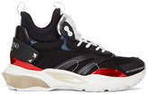 Thumbnail for your product : Valentino Black and Silver Garavani Bounce High-Top Sneakers