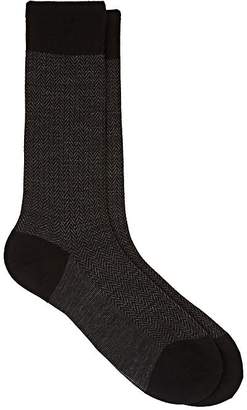 Barneys New York Men's Finsbury Herringbone Wool-Blend Mid-Calf Socks