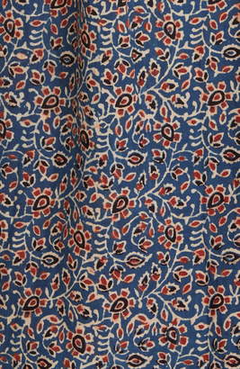 story. Mfg. Tulsi Ajrakh Floral Block Print Ruffle Midi Dress