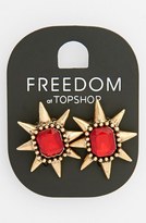 Thumbnail for your product : Topshop Spiked Stone Stud Earrings