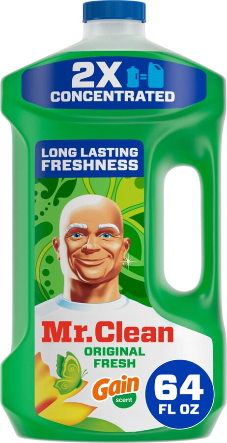 MR. CLEAN All Purpose Cleaner, Floor Cleaner for Mopping, Cleaning Liquid, Gain, 64oz