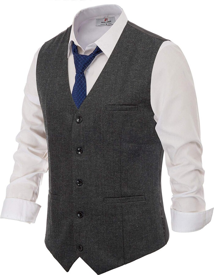 Pj Paul Jones PAUL JONES Men's British Herringbone Tweed Vest Premium ...