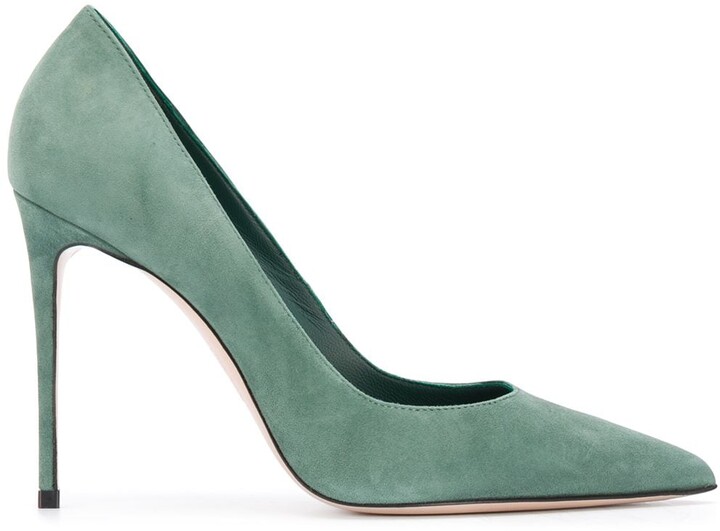 green stiletto shoes