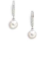 Thumbnail for your product : Mikimoto 7.5MM White Cultured Akoya Pearl, Diamond & 18K White Gold Drop Earrings