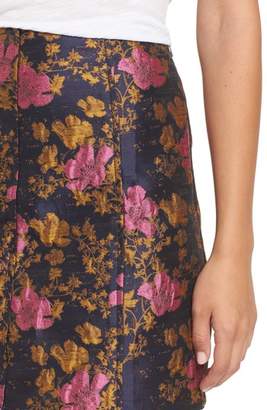 Leith High Waist Floral Print Miniskirt