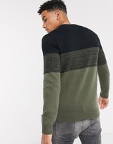 Thumbnail for your product : Lyle & Scott chest panel knitted jumper in khaki