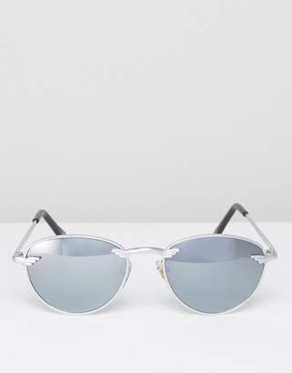 Reclaimed Vintage Round Sunglasses In Silver