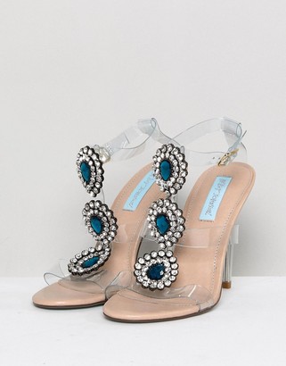 Blue by Betsey Johnson Blue By Betsy Johnson Sylvi Clear Embellished Heeled Wedding Sandals