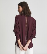 Thumbnail for your product : Reiss FREDA BLOOM DETAIL BLOUSE Burgundy