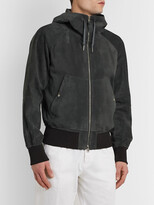 Thumbnail for your product : Tom Ford Perforated Suede Hooded Bomber Jacket - Men - Green