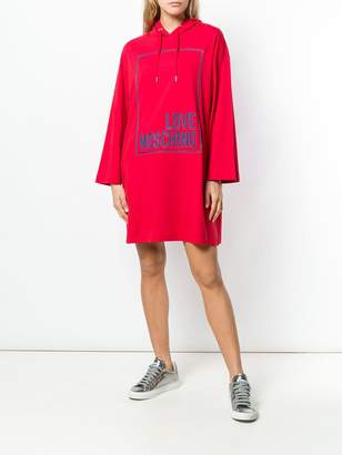 Love Moschino embossed logo hooded dress