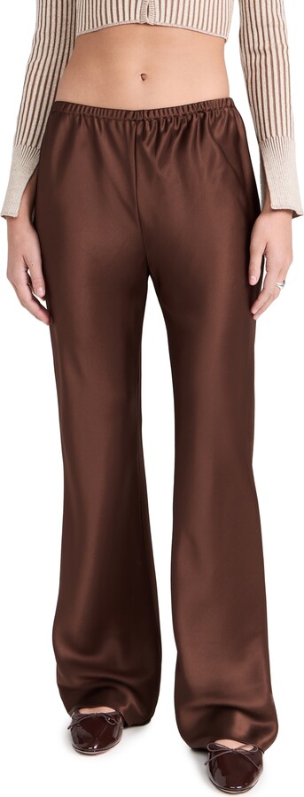 Reformation Gale Satin Mid Rise Bias Pants