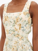 Thumbnail for your product : EPHEMERA Troika Cutout-back Floral-print Linen Dress - Yellow Multi
