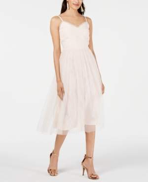 Betsey Johnson Tweed & Tulle Midi Dress