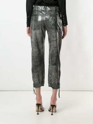 Andrea Bogosian leather Rich cropped trousers
