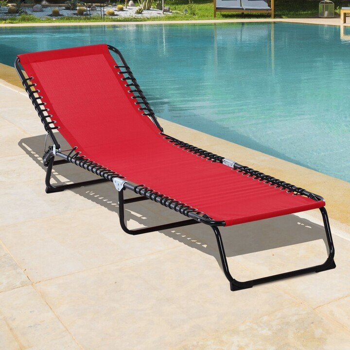 Outsunny Outdoor Folding Chaise Lounge Chair Portable Lightweight