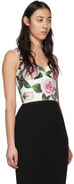 Thumbnail for your product : Dolce & Gabbana White and Pink Rose Print Bustier