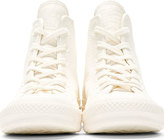 Thumbnail for your product : Converse x Maison Margiela White & Blue Painted High-Top Sneakers