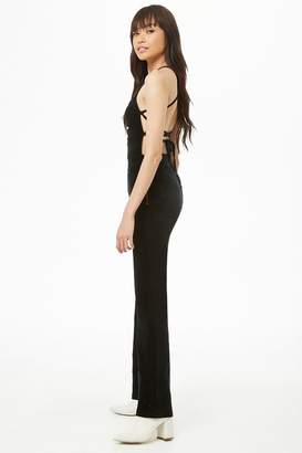 Forever 21 Lace-Up Corduroy Jumpsuit