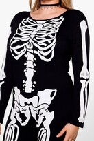 Thumbnail for your product : boohoo Plus Skeleton Print Halloween Jumpsuit