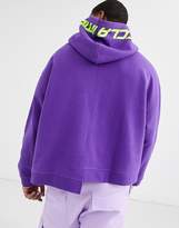 Thumbnail for your product : Reclaimed Vintage purple hoody with stepped hem
