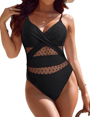 Beautyin One Piece Swimsuit For Women Boyshort Bathing Suit Modest Swimwear  Xs Black