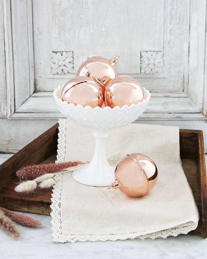 Coppermill Kitchen Vintage-Inspired Ball Ornaments, Set of 4