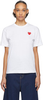 Thumbnail for your product : Comme des Garcons Play White and Red Mens Fit Heart Patch T-Shirt