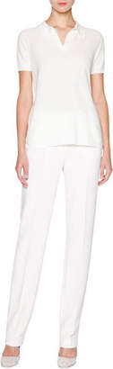 Giorgio Armani Short-Sleeve Pique Polo Shirt, White