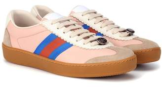 Gucci Web striped leather sneakers