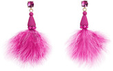 Thumbnail for your product : Oscar de la Renta Feather, Crystal And Bead Earrings