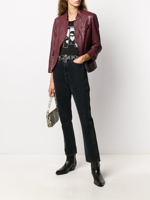 Zadig & Voltaire Crinkle-Effect Band Collar Jacket