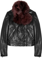 Thumbnail for your product : Muu Baa Muubaa Delphi shearling-trimmed leather jacket