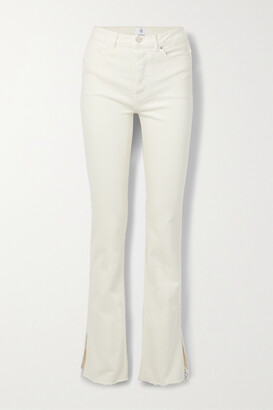 Anine Bing - Roxanne Frayed High-rise Bootcut Jeans - Ivory
