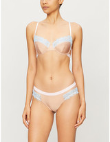 Thumbnail for your product : Dora Larsen Ottalie underwired satin and lace T-shirt bra