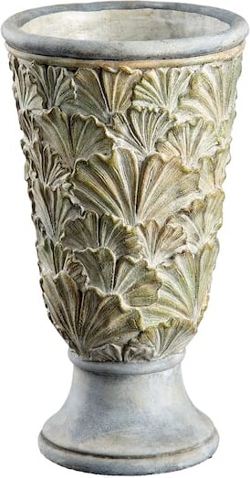 Allstate 12.9" Gingko Leaf Cement Planter By in Green