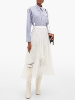 Thumbnail for your product : Chloé Side-tie Striped Cotton-poplin Shirt - Blue White