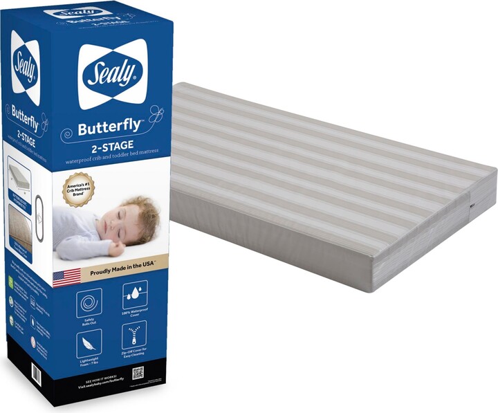 Sealy Seally Butterfly 2-Stage Waterproof Crib Mattress